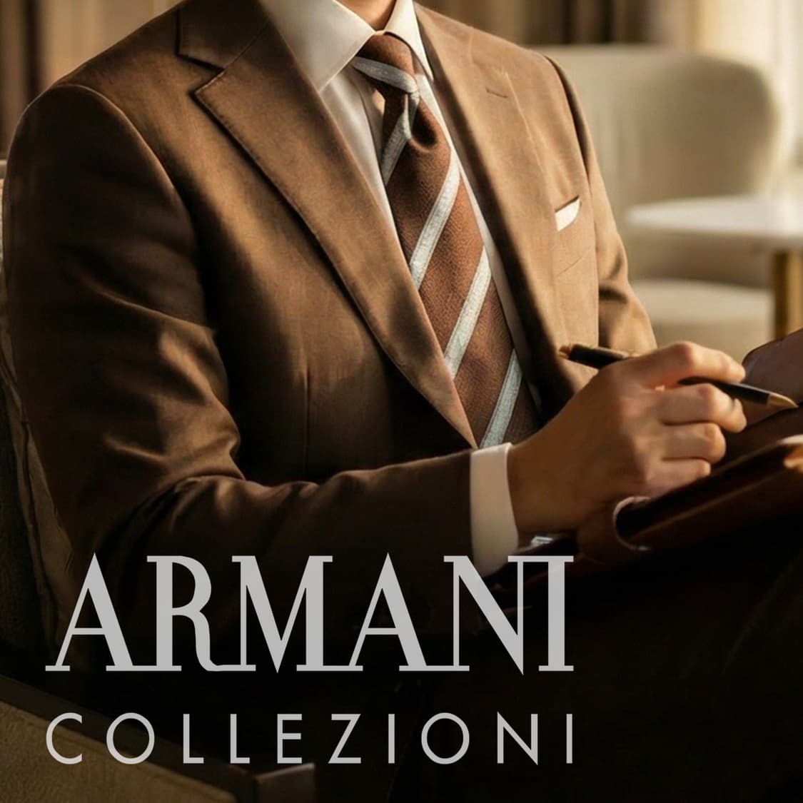 아르마니 꼴레지오니 실크 스트라이프 넥타이 9.6cm A+등급 K1895 상품이미지1