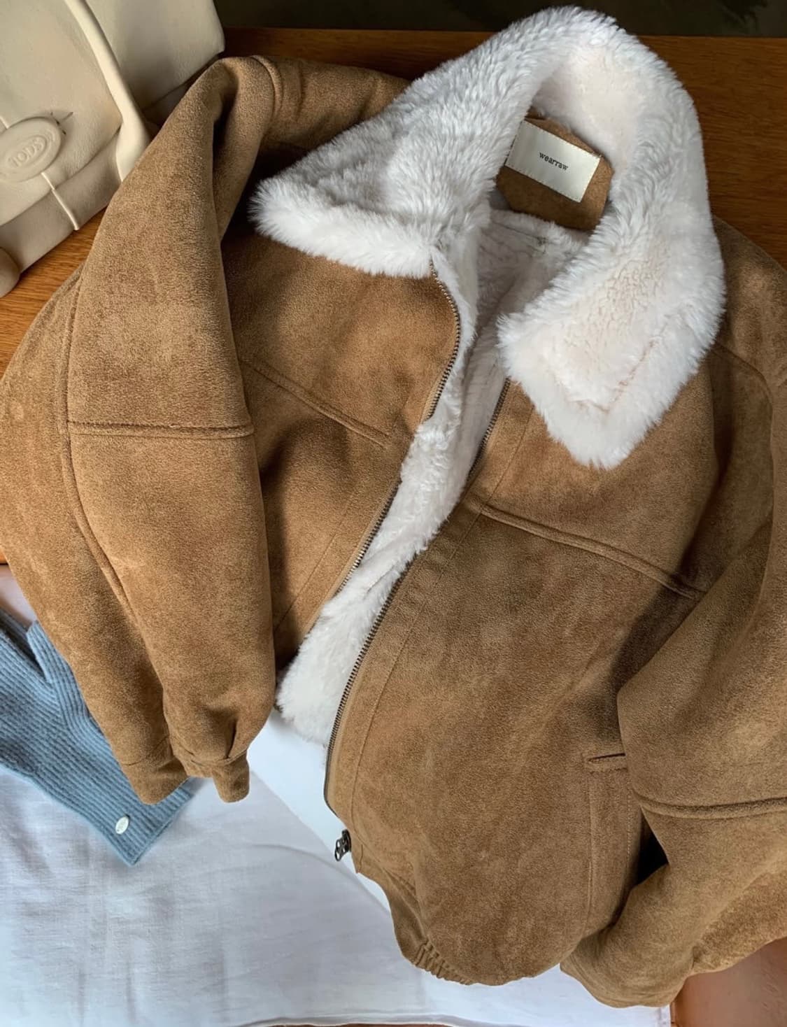 온즈 웨어로우 nost jacket 스웨이드 무스탕 퍼 카라 자켓 상품이미지8