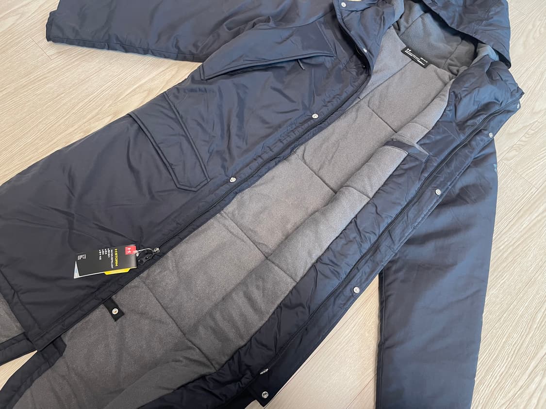 언더아머 UA 롱 코트 벤치 코트 블랙 상품이미지4