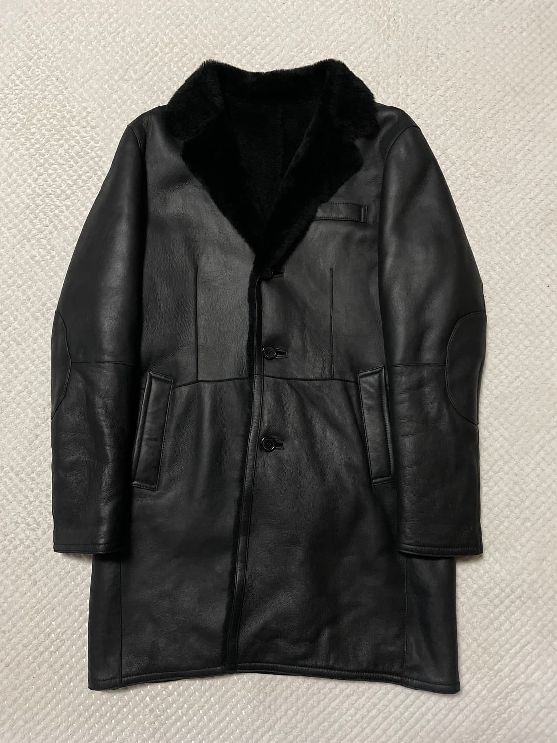 광희시장 웨스턴 무드 양가죽 무톤 레더 시어링 코트 상품이미지2