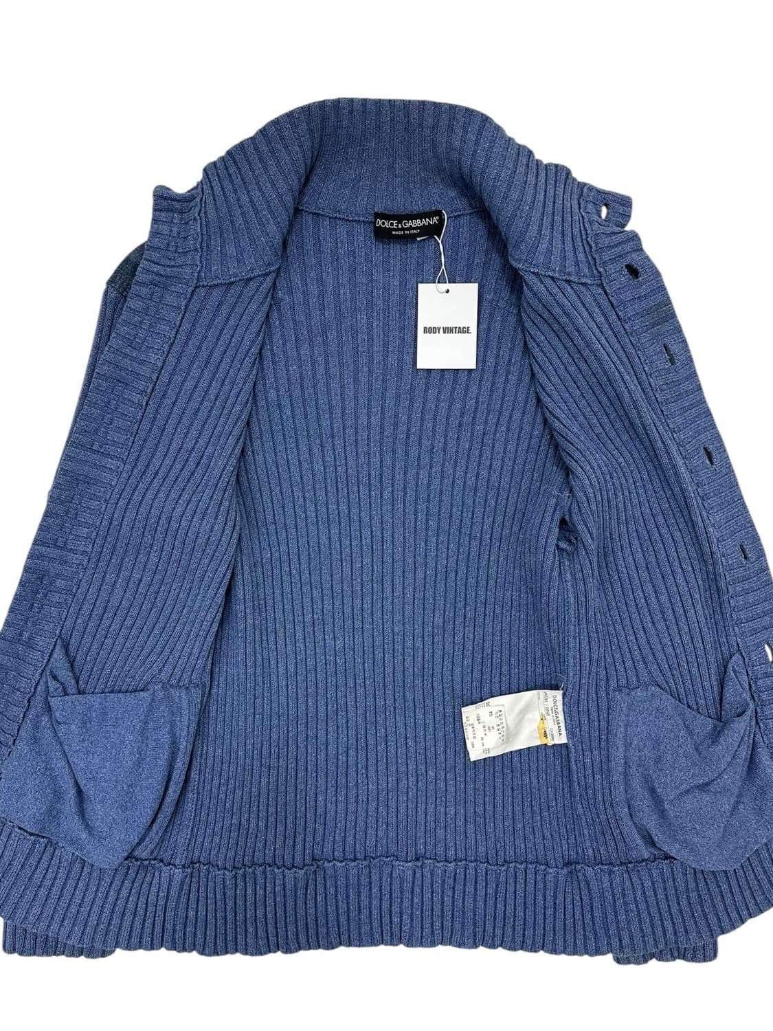 Dolce & Gabbana 데님 패치 립 니트 가디건 상품이미지5