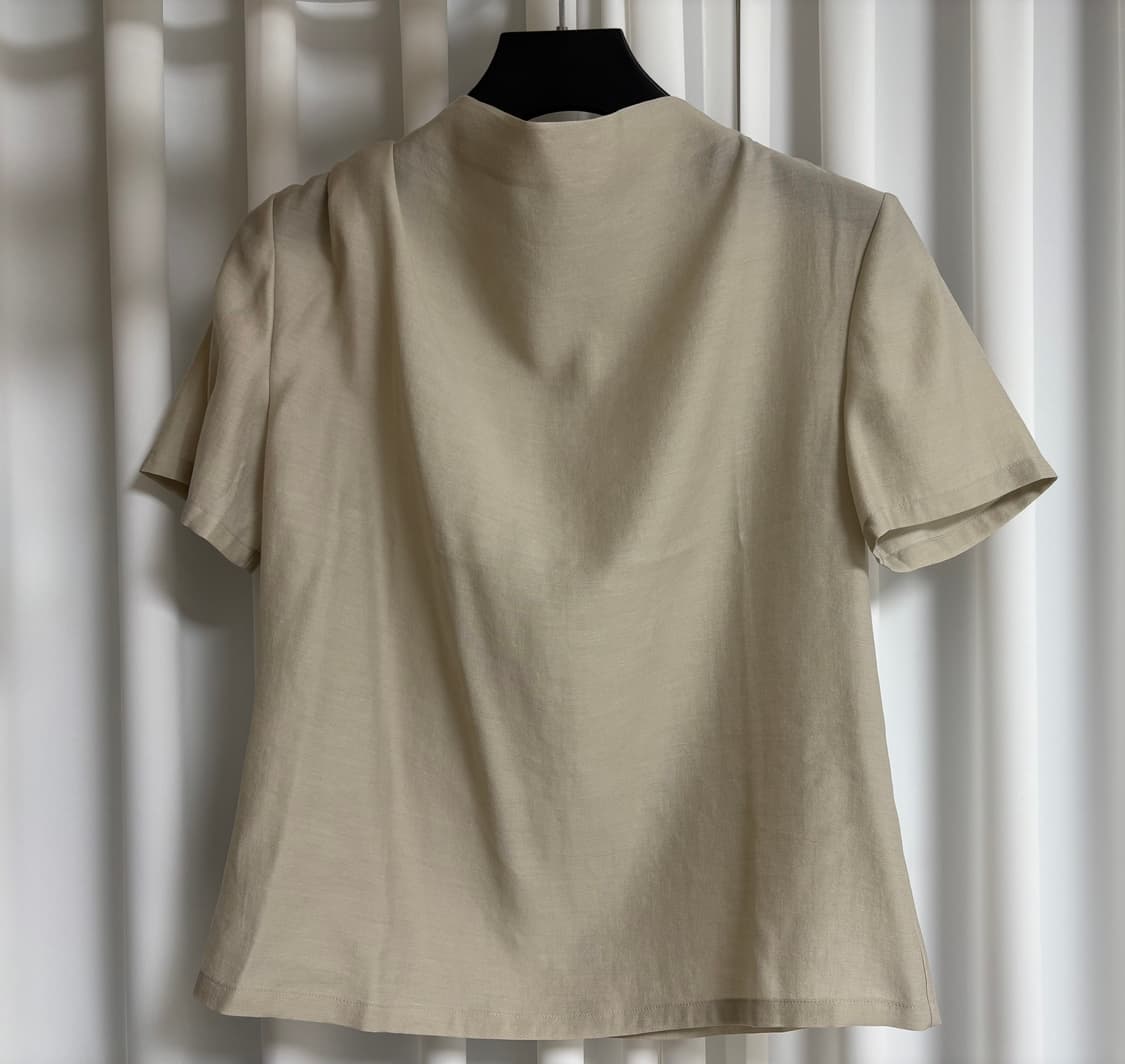 이아 cowl 넥 블라우스 - 베이지 상품이미지3