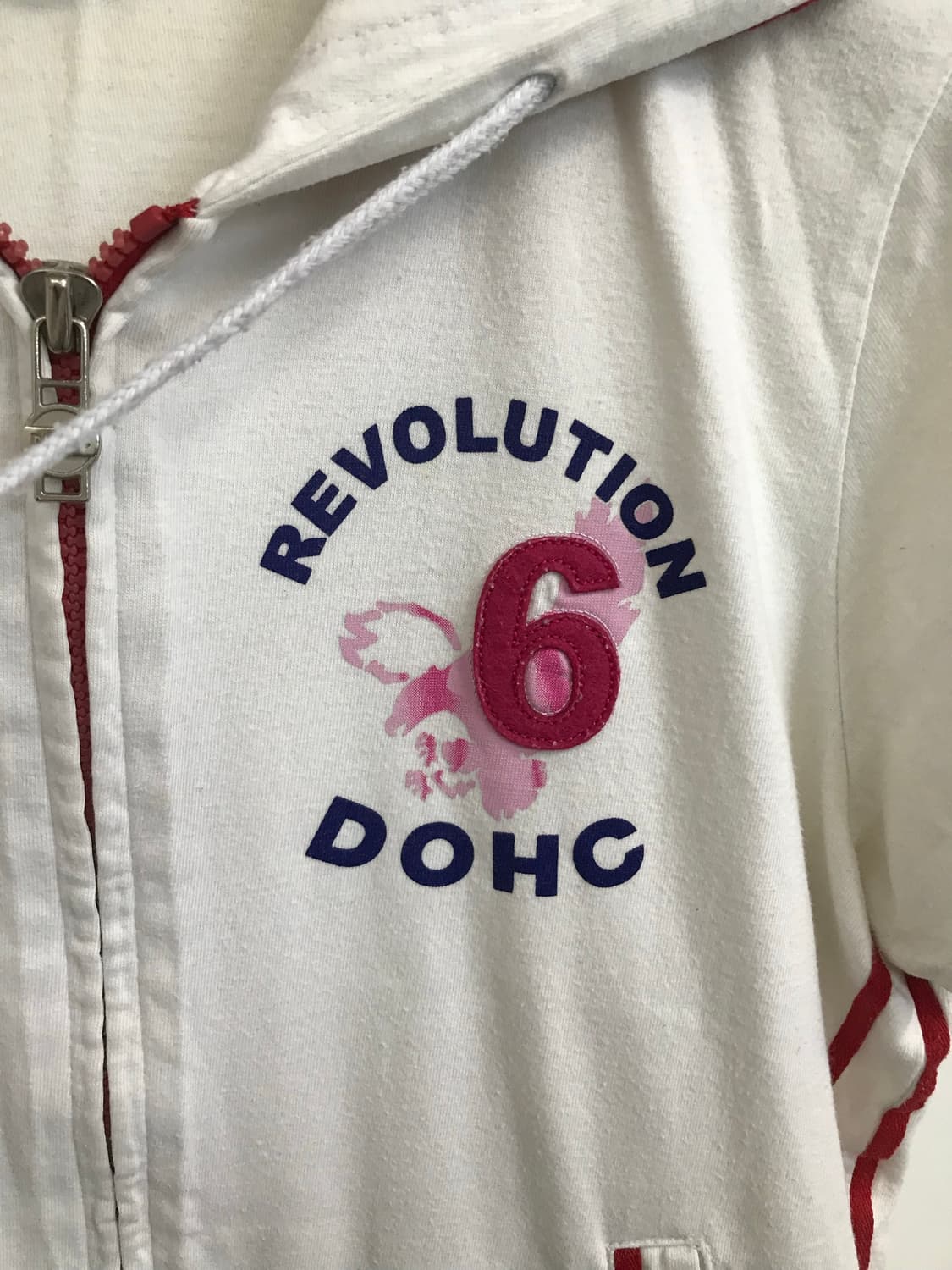Dohc y2k 와투케 화이트 반팔 후드집업  상품이미지5