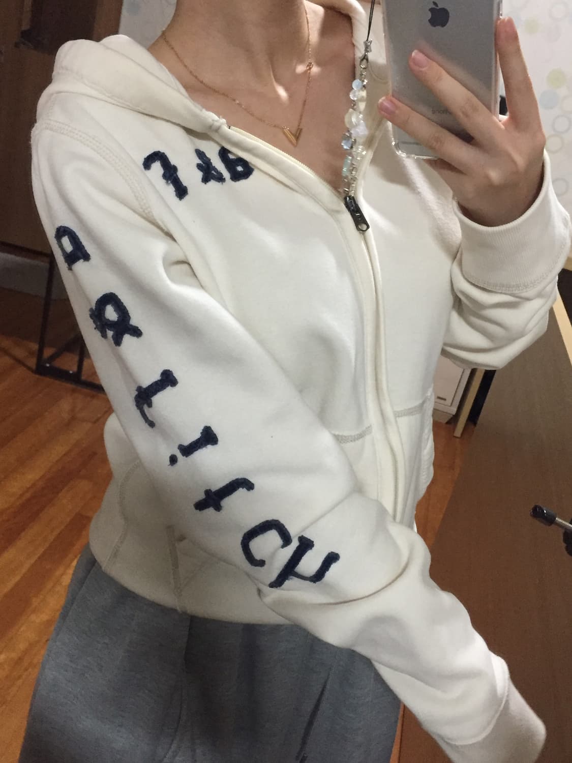 아베크롬비 팔로고 크림 후드집업 상품이미지1