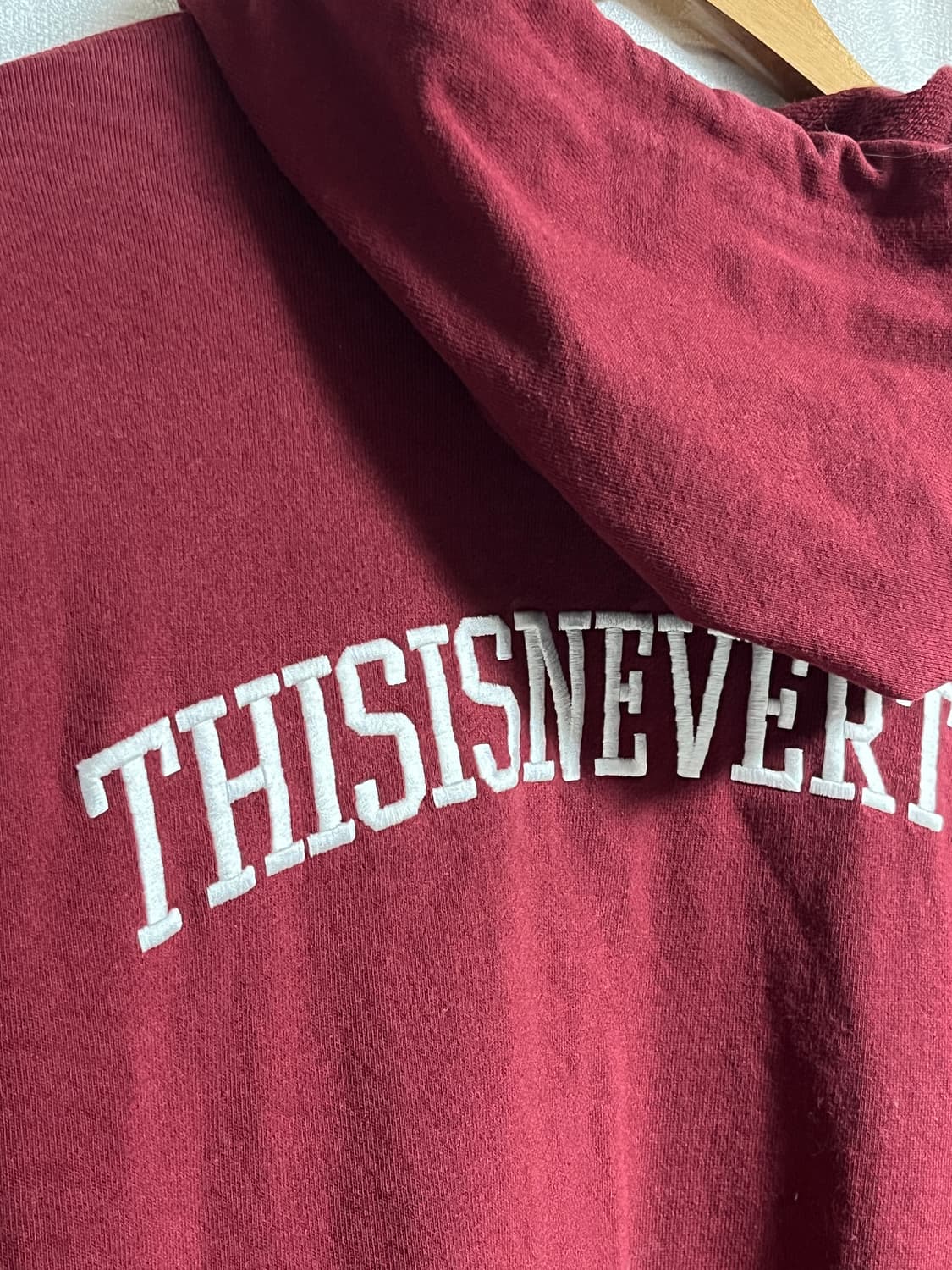 공용 디스이즈네버댓 버건디 후드집업 후드티 M 상품이미지6