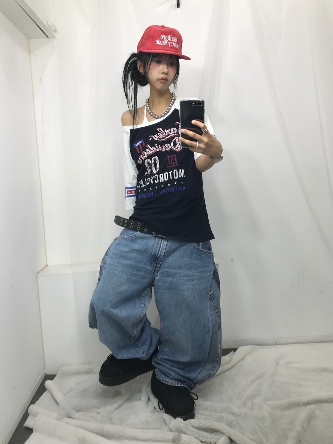 😽 할리데이비슨 큐빅 !!로고 반팔 티셔츠 😽 상품이미지6
