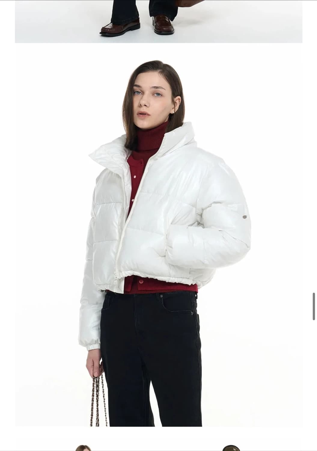 제너럴아이디어 글로시 숏 푸퍼 화이트 S 상품이미지3