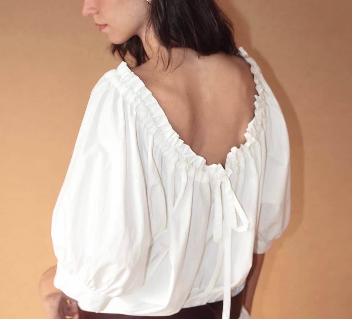 아모르샤이 백리본 블라우스 화이트 상품이미지2