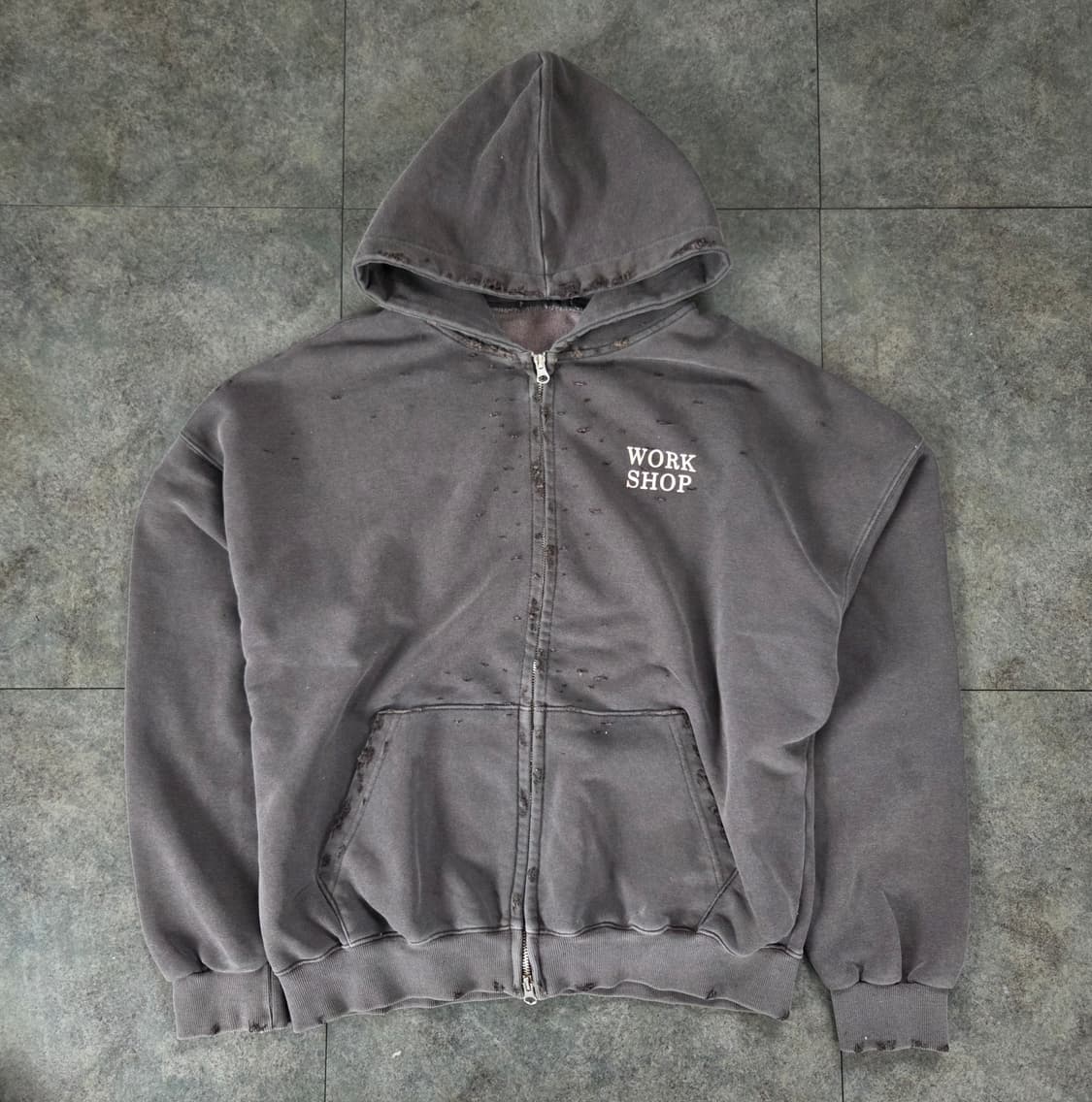 빈티지 워싱 후드 집업 상품이미지1