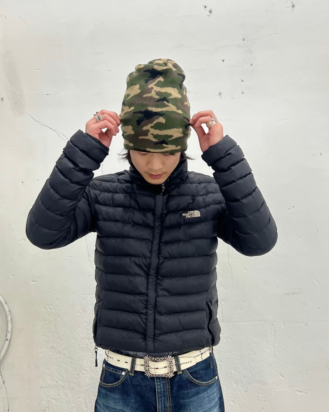 vtg camoflage long beanie 상품이미지1