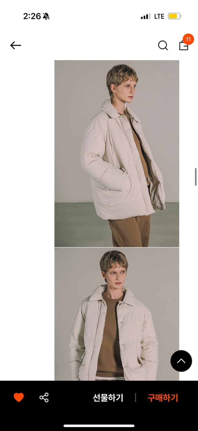 [고민영 패딩❤️‍🔥] 시야쥬 Siyazu 패딩 하프 코트 아이보리 ( 상품이미지6