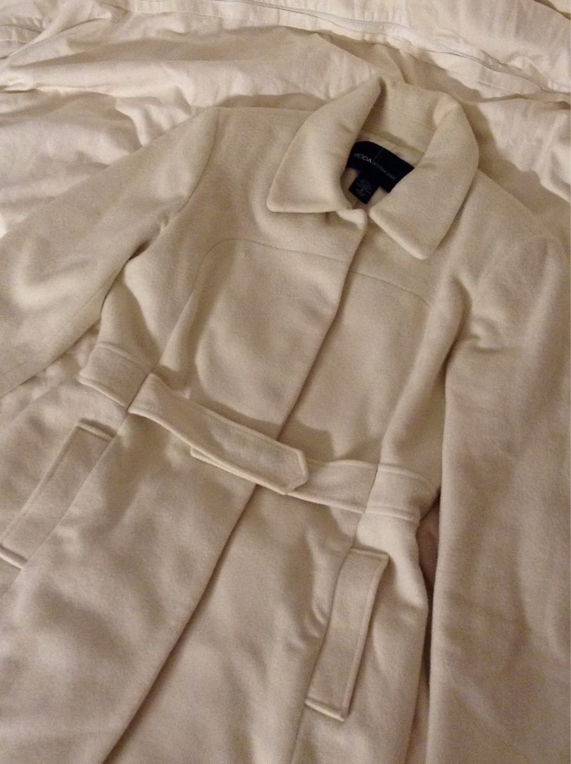 Moda International ivory wool long coat 상품이미지4