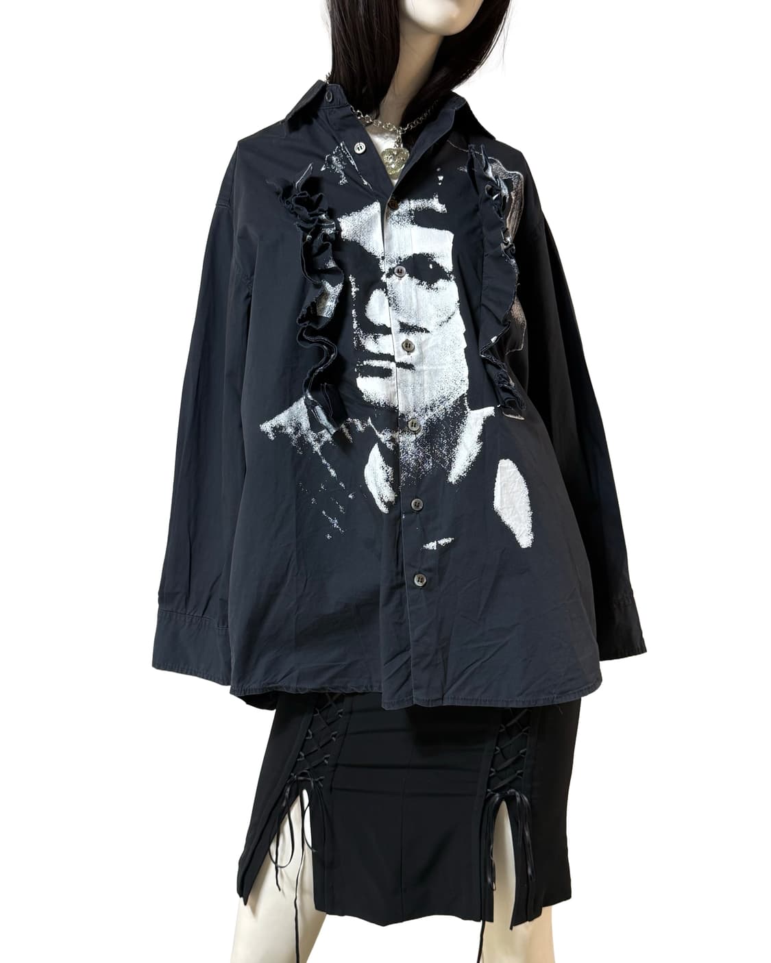 빈티지 그래픽 프릴 셔츠 상품이미지1