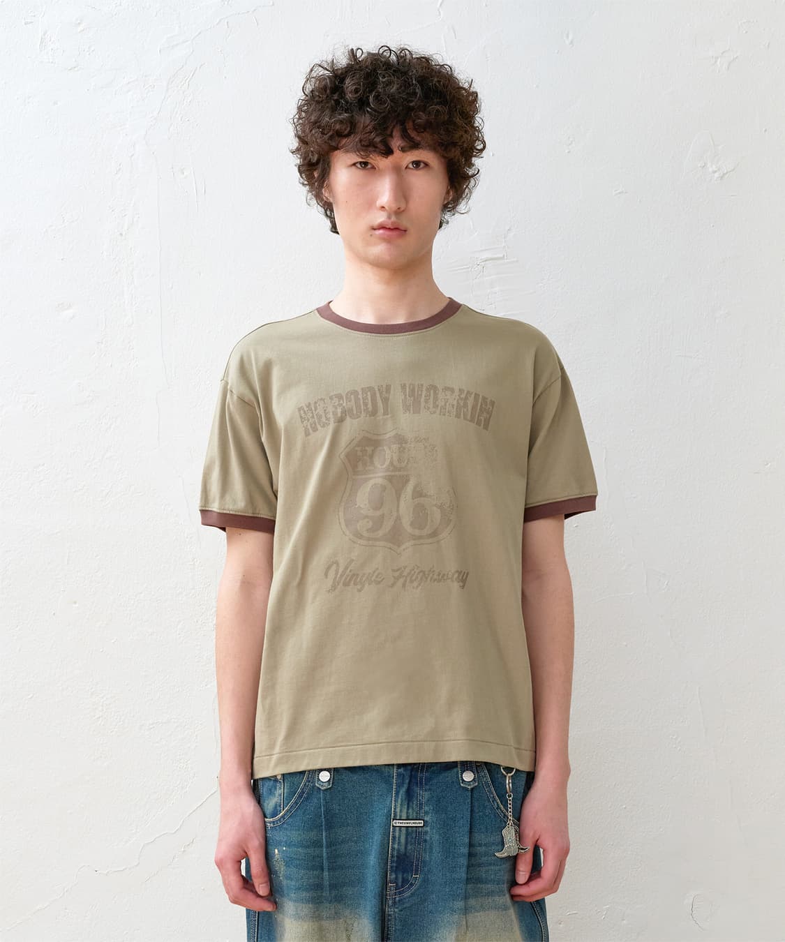 바이닐하우스vinylhouse NOBODY WORK RINGER TEE 상품이미지3
