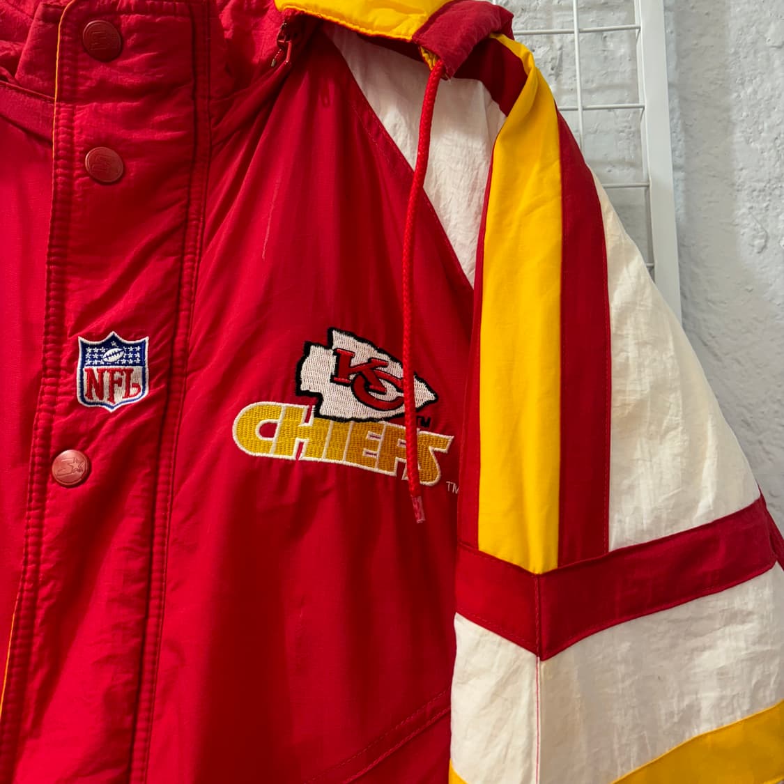 NFL X 스타터 90s 올드스쿨 캔자스시티 치프스 패딩 자켓 M 상품이미지5