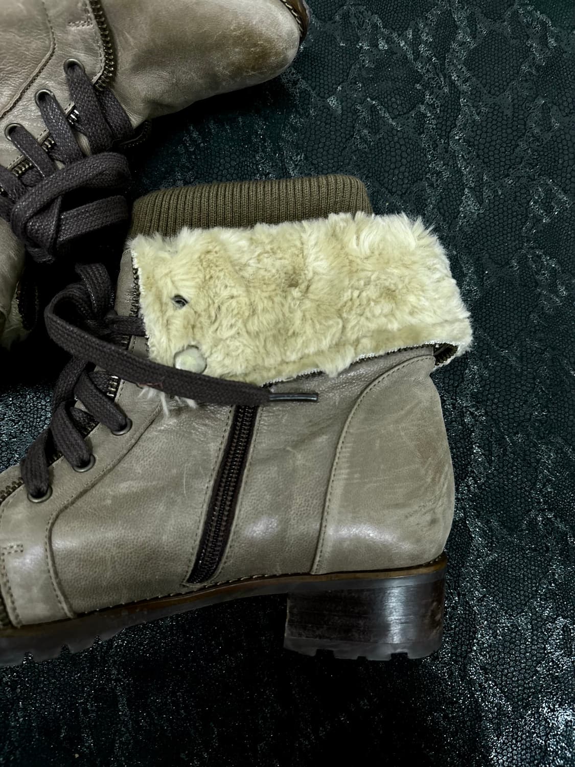 “MISOPE”00’s Design Ivory Fur Layered Bo 상품이미지6