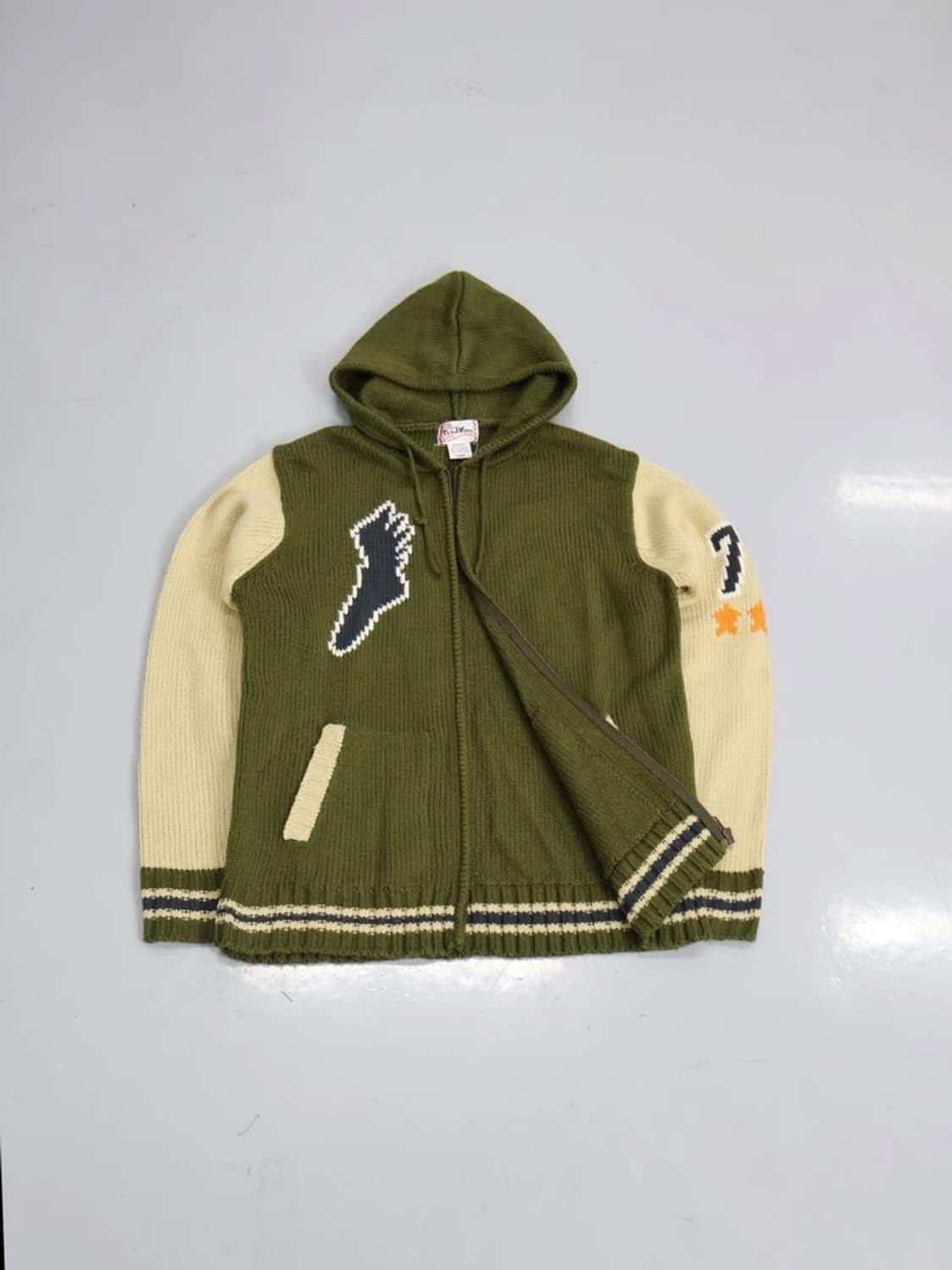 Tidal Wave Knit Hooded Zip-Up Jacket 상품이미지2