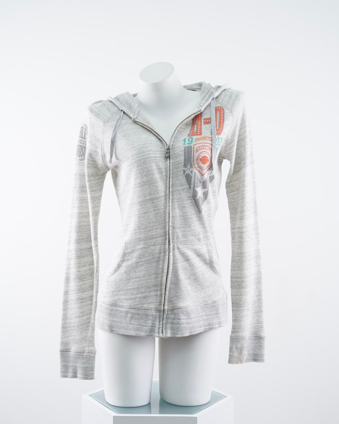 Harely Davidson 프린팅 디테일 그레이 후드집업 상품이미지1