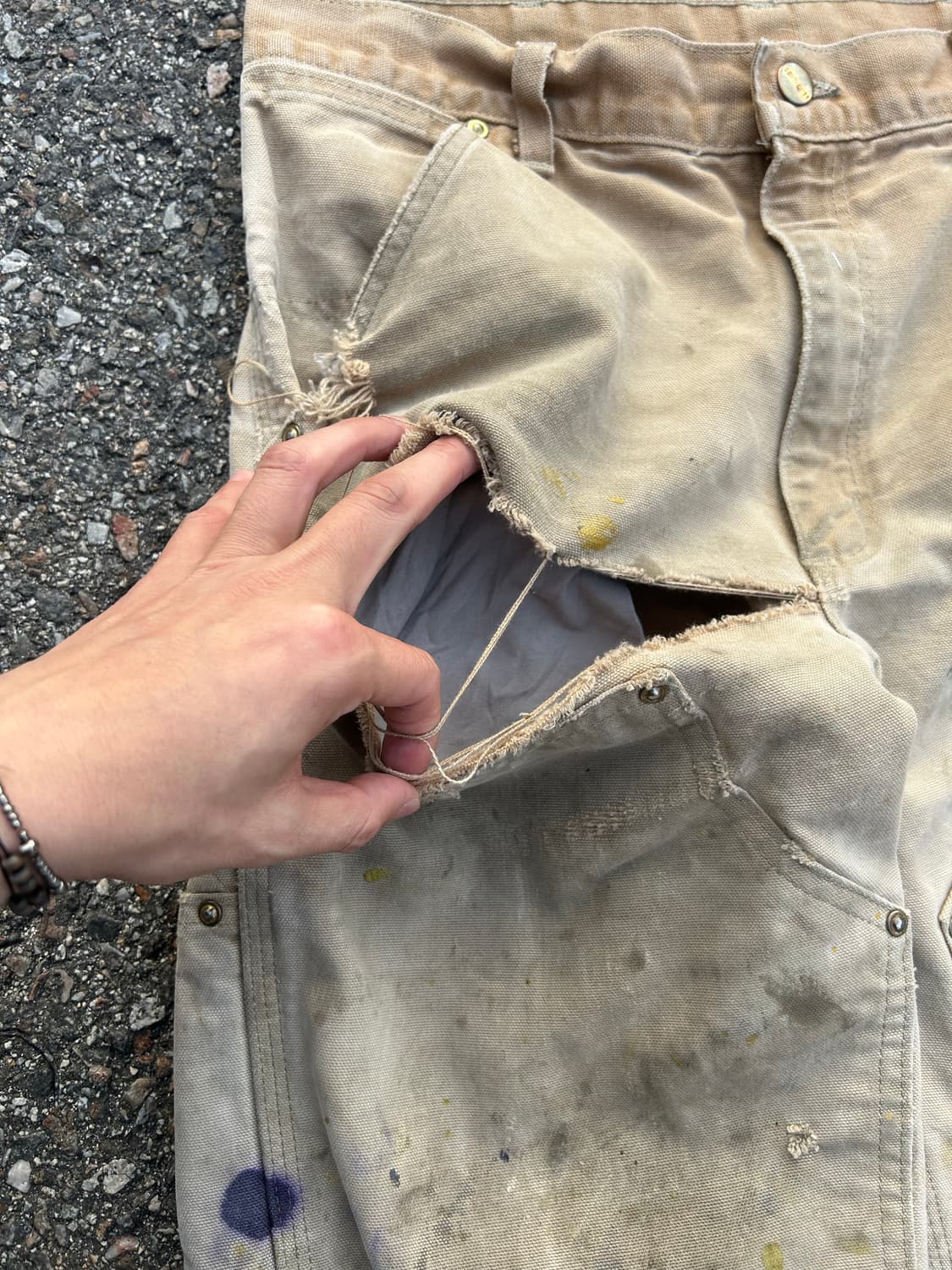 90‘s 빈티지 칼하트 B01 더블니 32in 상품이미지4