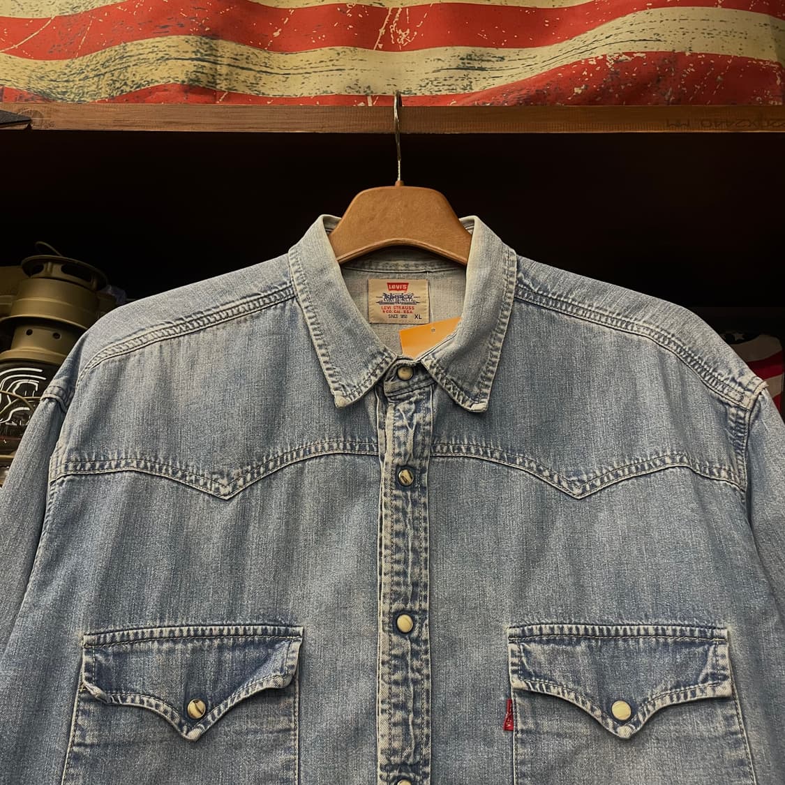 90s 리바이스 웨스턴 펄 스냅 데님 셔츠 상품이미지3