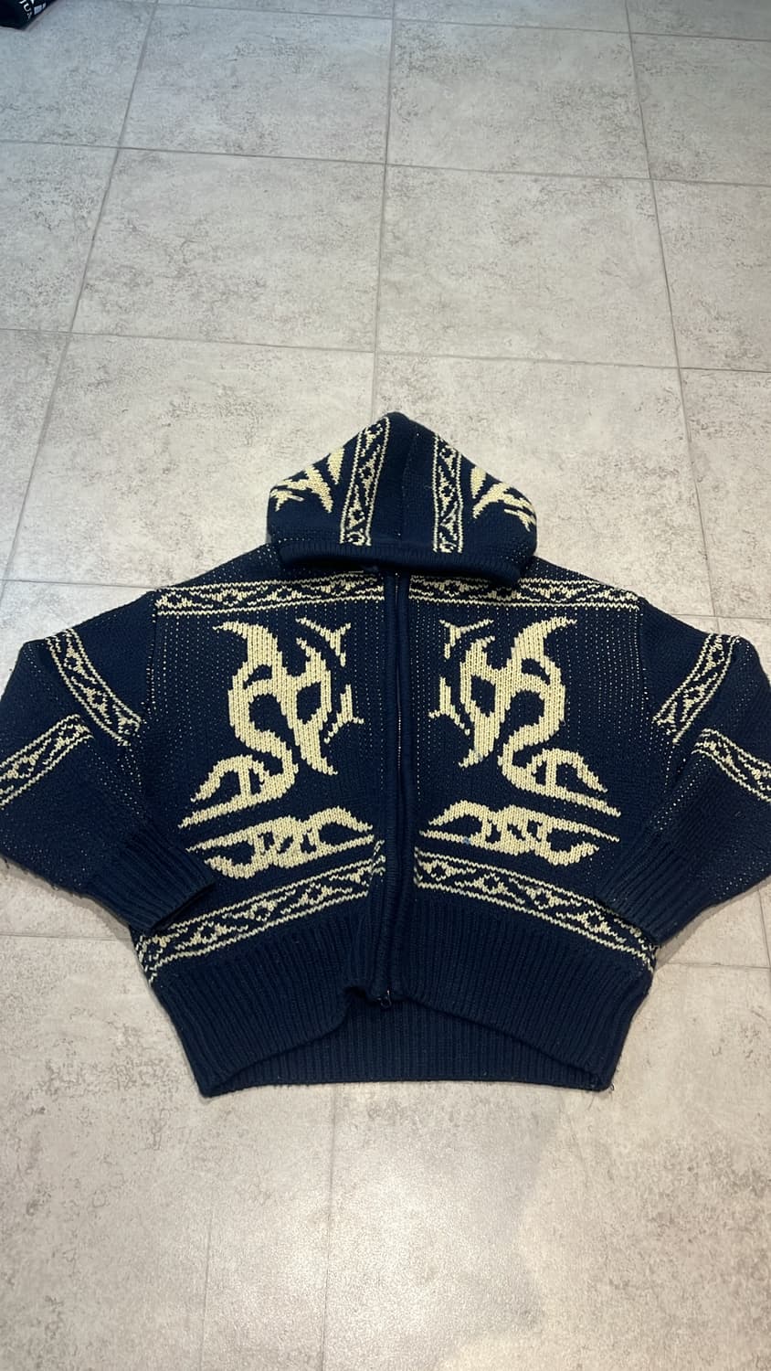 노메뉴얼 후드 니트 집업 네이비 상품이미지2