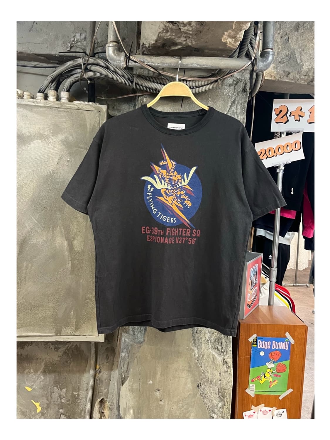 에스피오나지 플라잉 타이거 헤비웨이트 반팔티 차콜 M #csz3794 상품이미지1