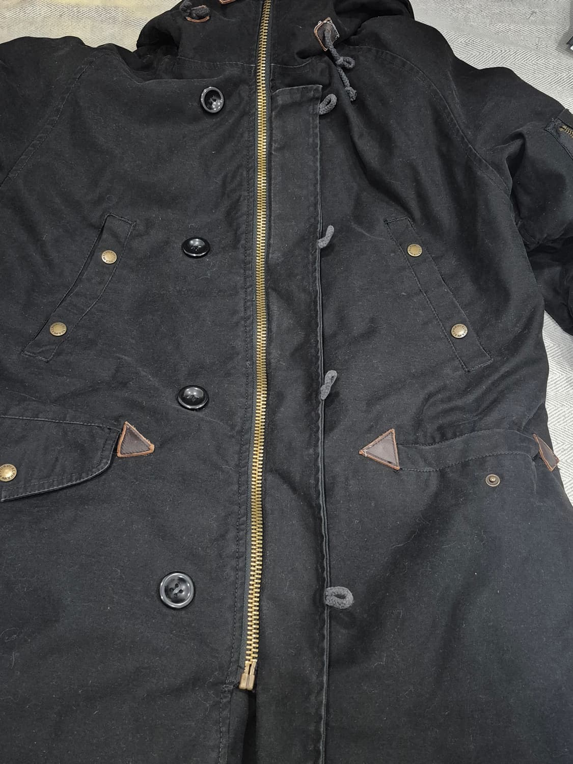 알파인더스트리 블랙 후드 야상 점퍼 자켓 남성 95~100사이즈 상품이미지5