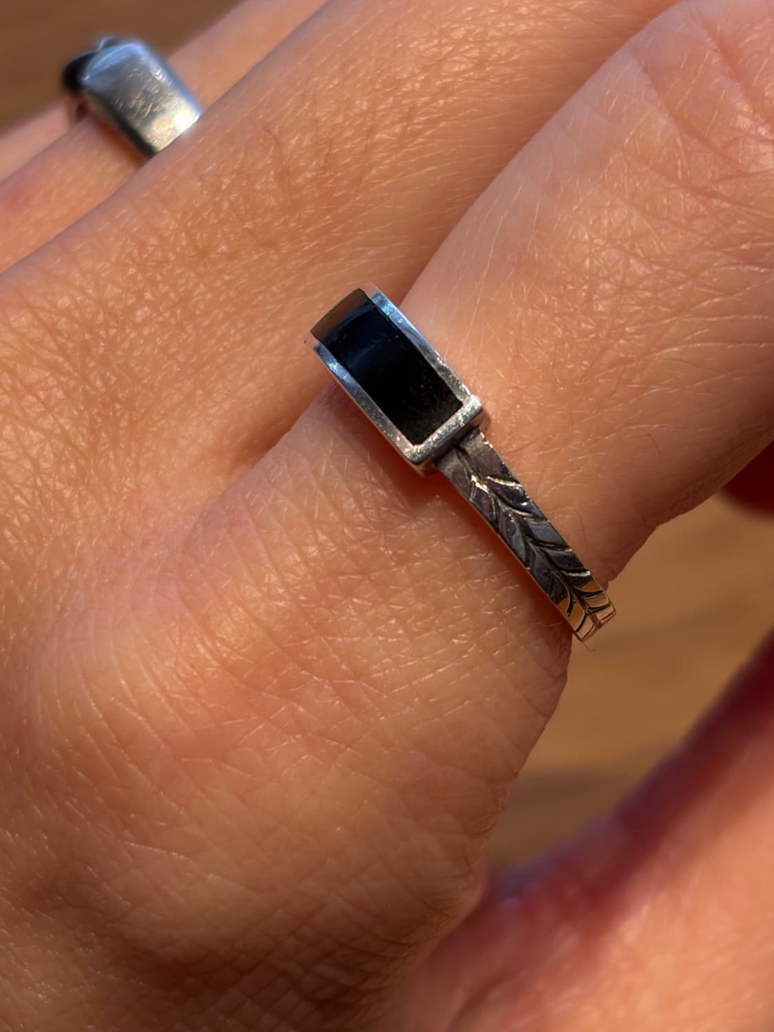 925 실버 스퀘어 스톤 링 상품이미지2