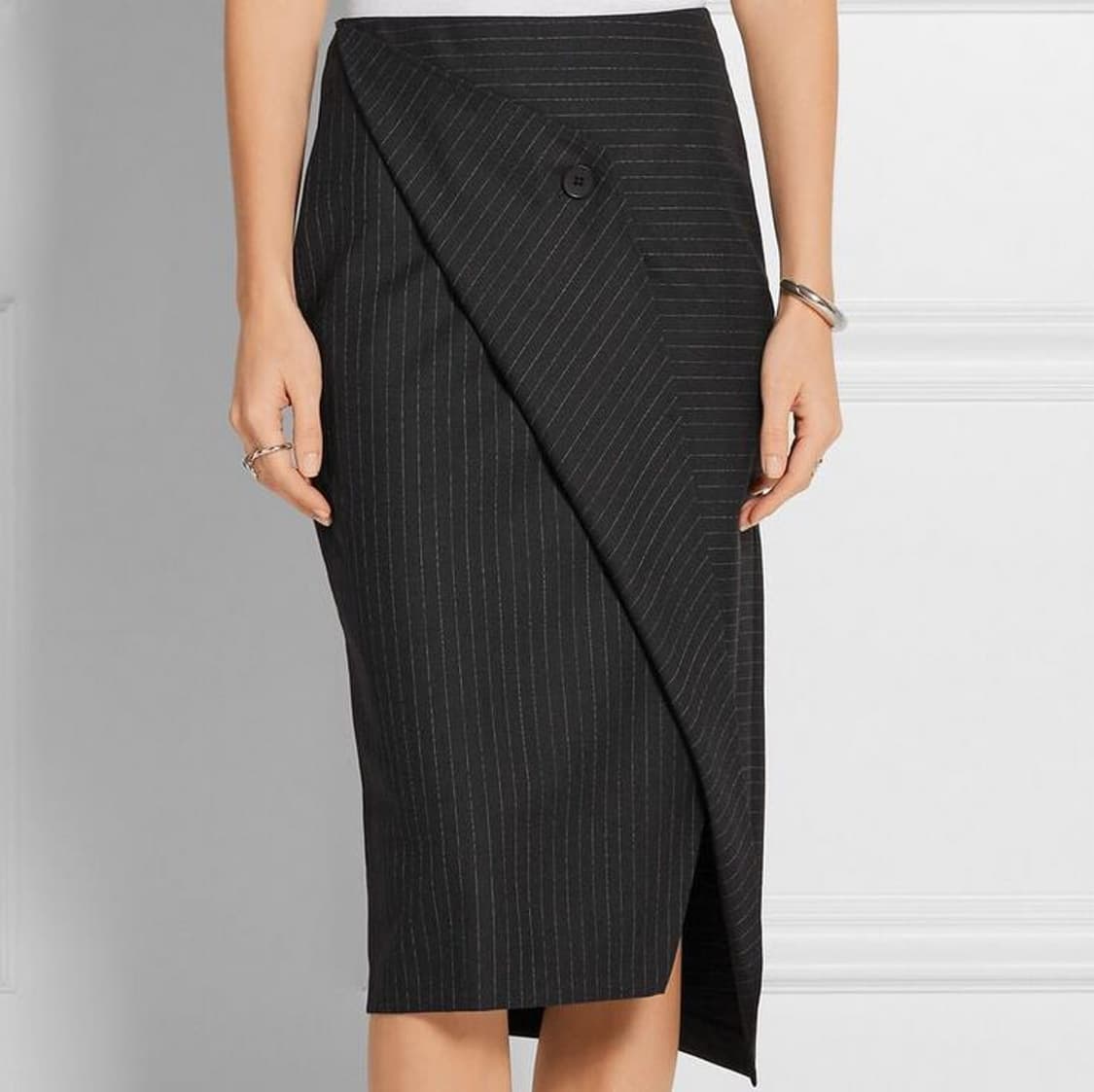 [2] DKNY 핀 스트라이프 랩 스타일 스커트 치마 상품이미지1