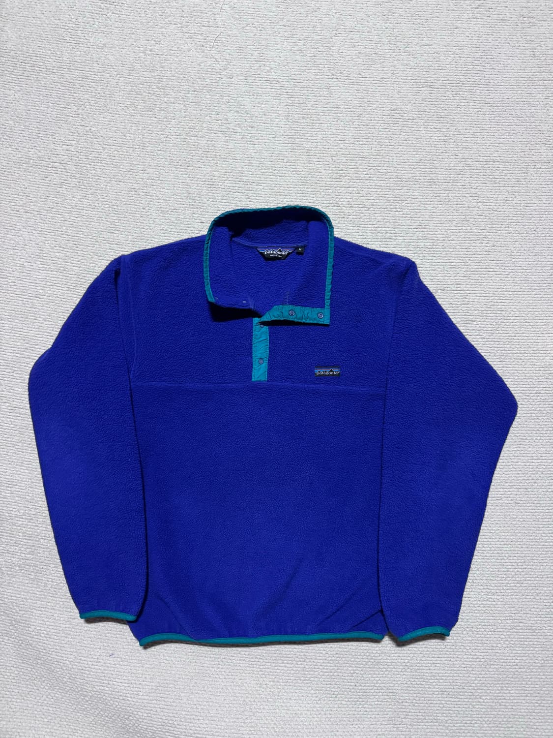 80s USA 파타고니아 신칠라 스냅티 블루퍼플 M 상품이미지2