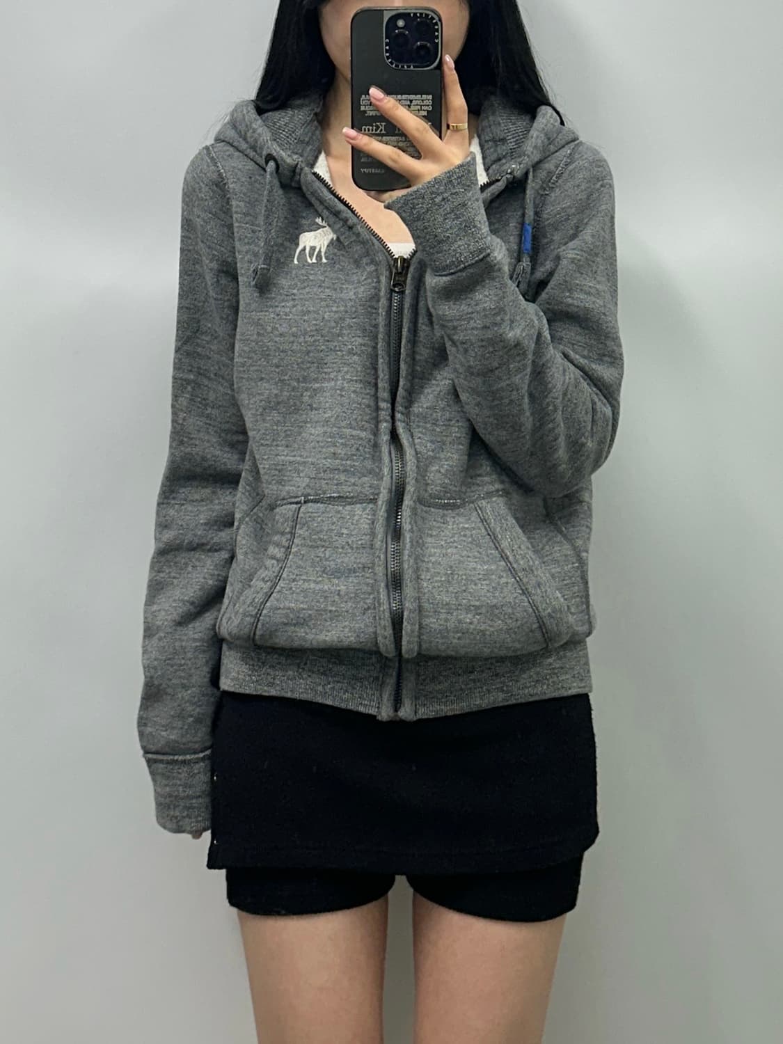 아베크롬비 산양로고 차콜 후드집업  상품이미지1