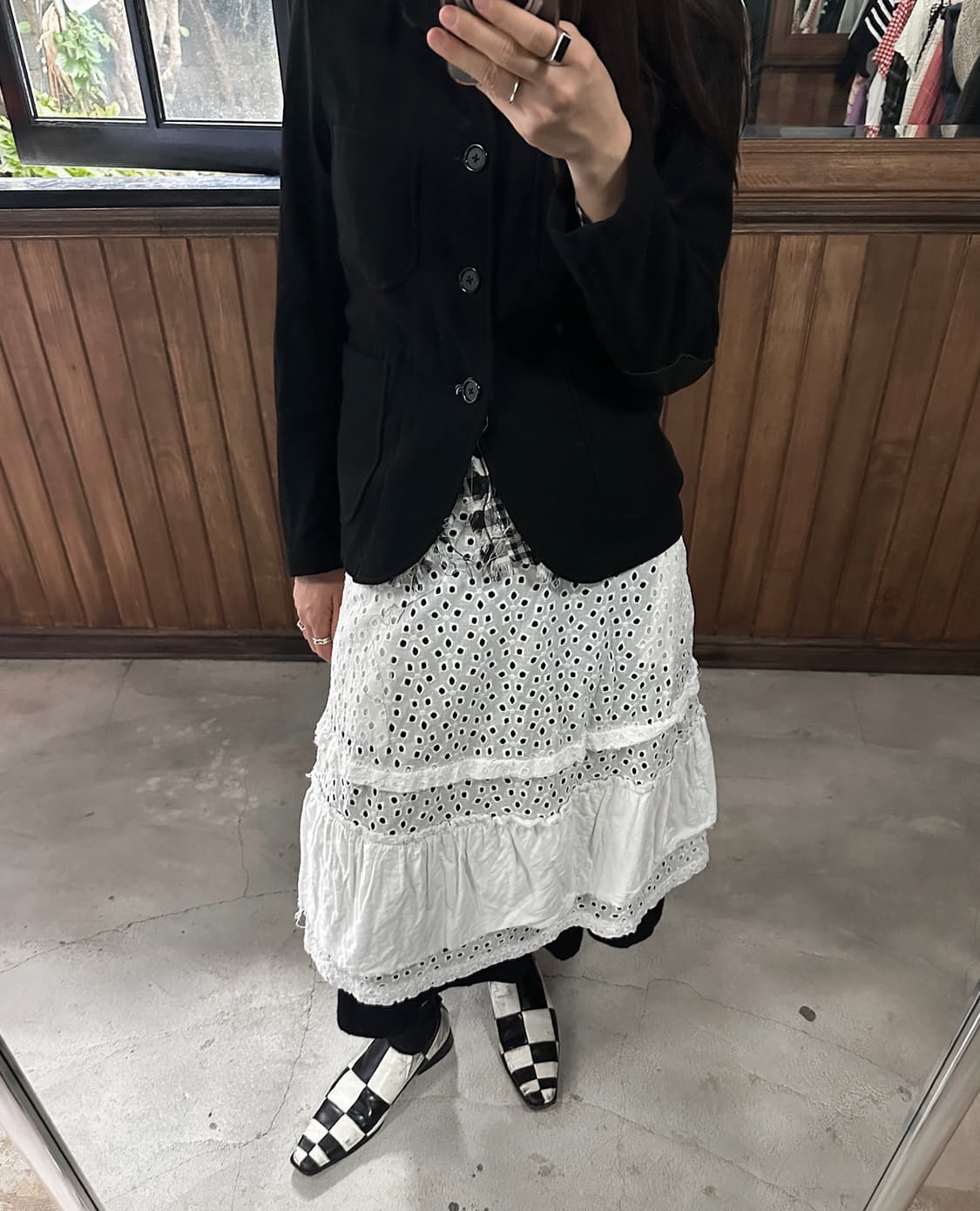 COMME DES GARCONS lace skirt white 상품이미지1