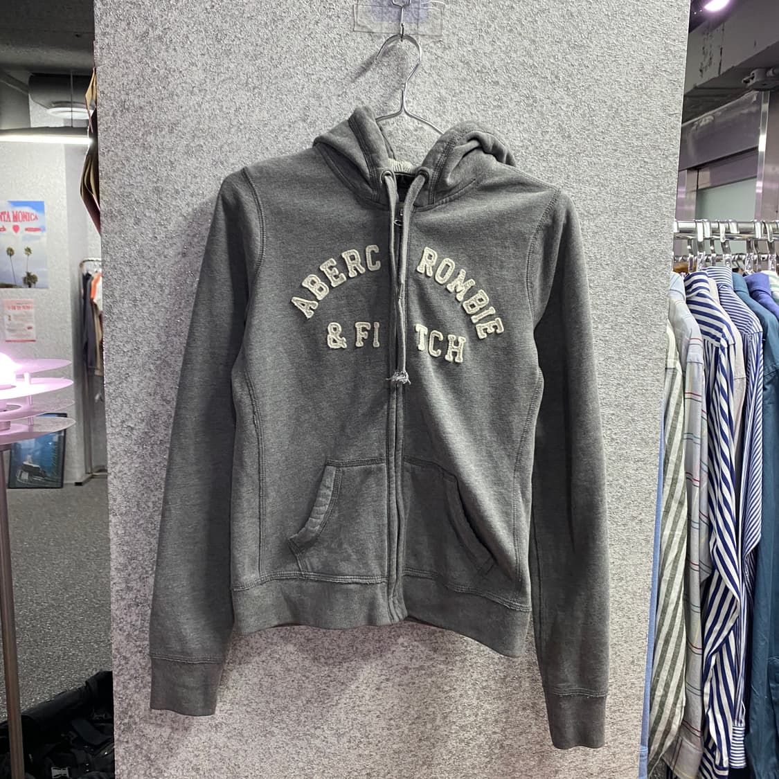 아베크롬비 로고 그래픽 y2k 그레이 후드집업 B4393 상품이미지2