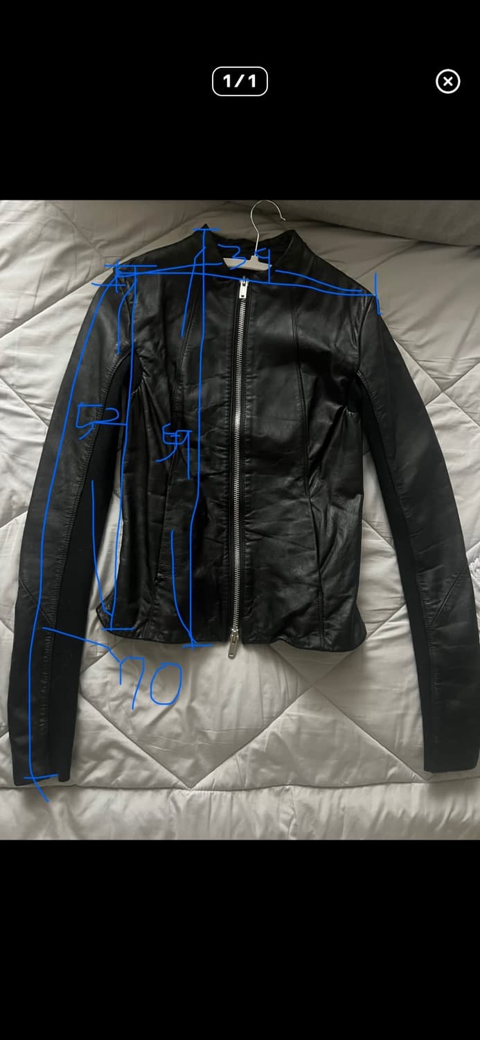 개급처마지막가격) 릭 오웬스 램스킨 가죽자켓 블랙 정품 상품이미지5