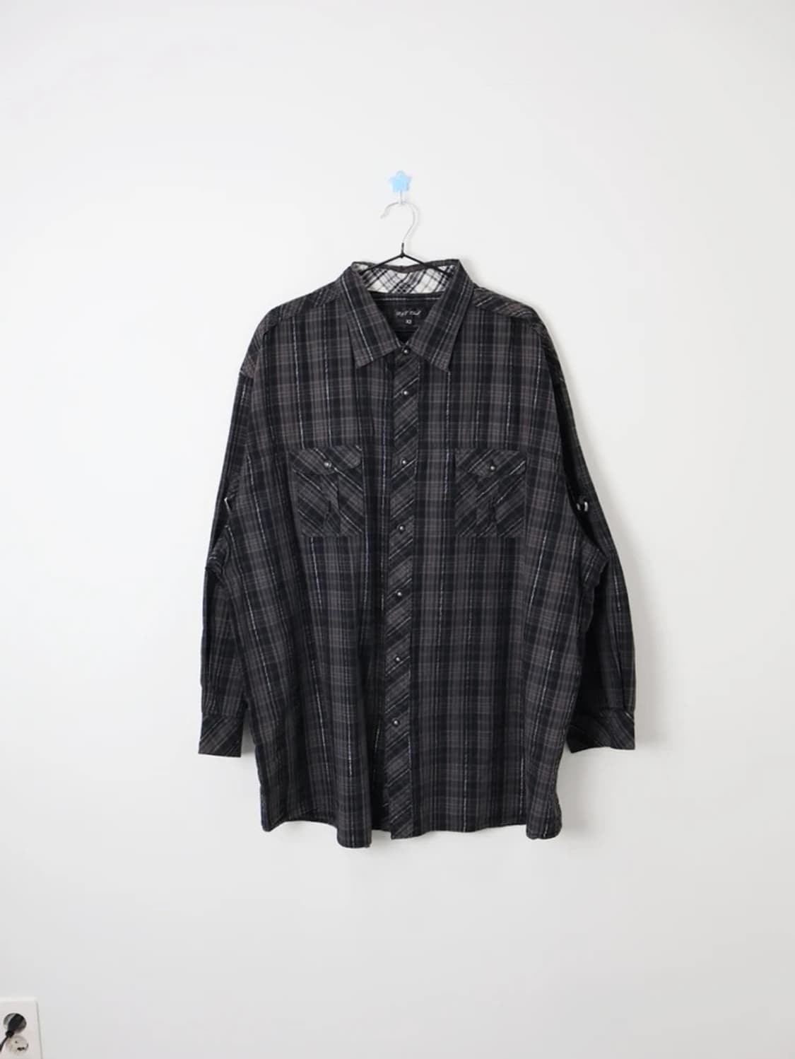 B&T Club Black Plaid Cotton Shirt 상품이미지1