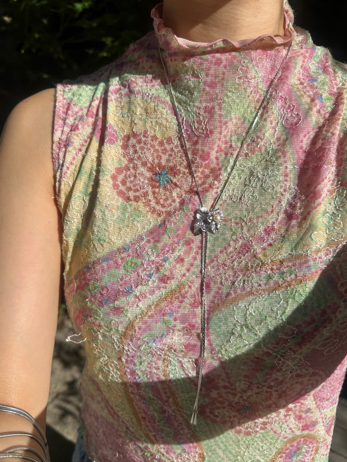 Vintage pearl bolo tie 상품이미지3