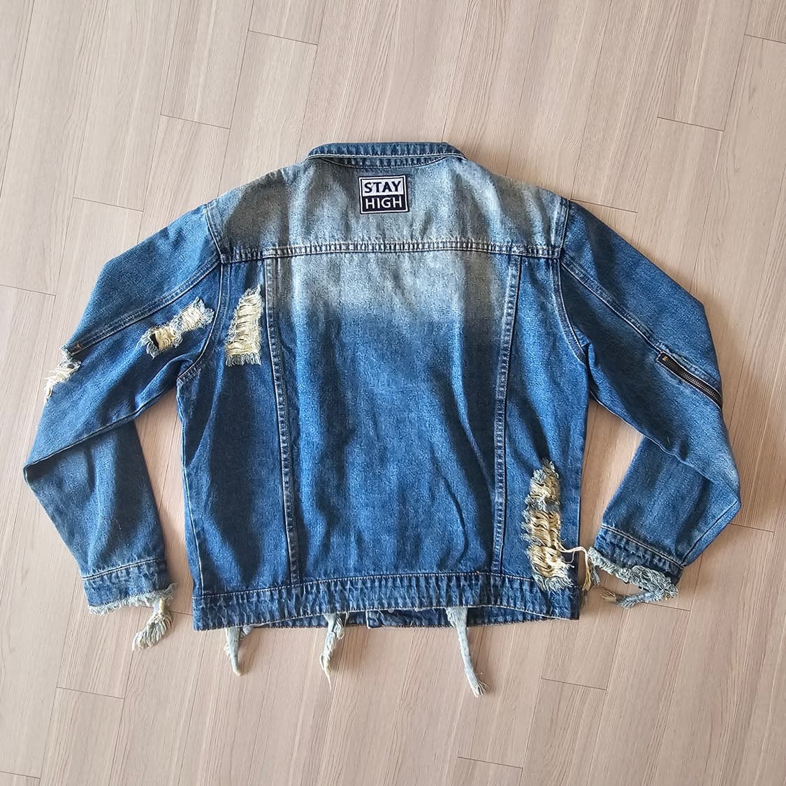 XL 105 ) Big Sam Stay High 빈티지 데미지 청자켓 상품이미지3