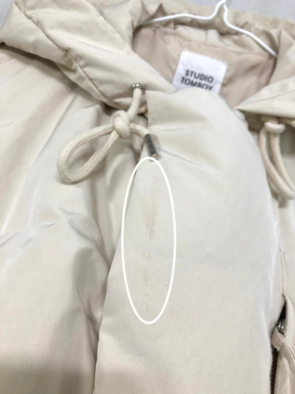 스튜디오톰보이 오버핏 덕다운 후디 푸퍼 솟패딩 _ 바닐라 상품이미지9