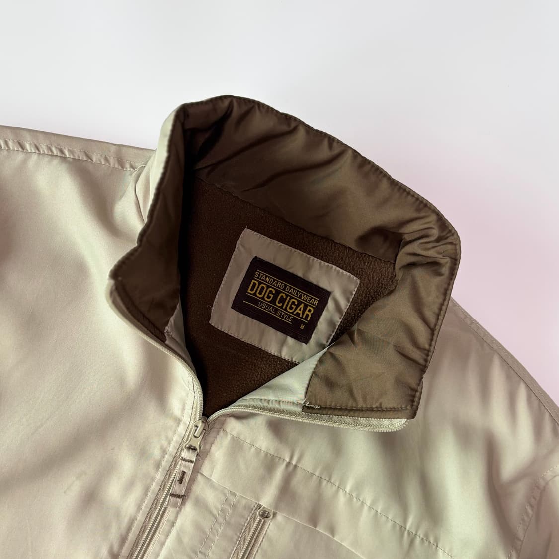 도그 시가(DOG CIGAR) 플리스 라이닝 샌드 베이지 워크 자켓 상품이미지3