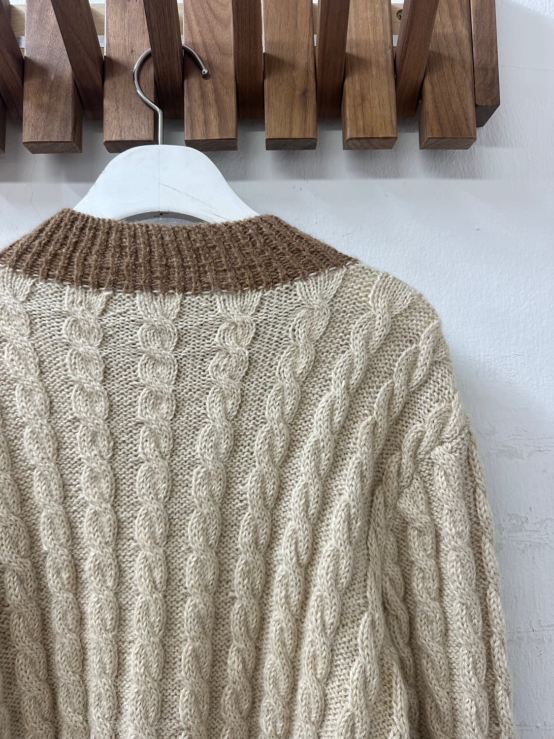 핸드메이드 Handmade Knit 양모 울 혼방 케이블 니트 스웨터  상품이미지5