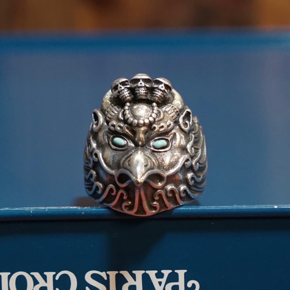 실버 925 스컬 디테일 반지 상품이미지2