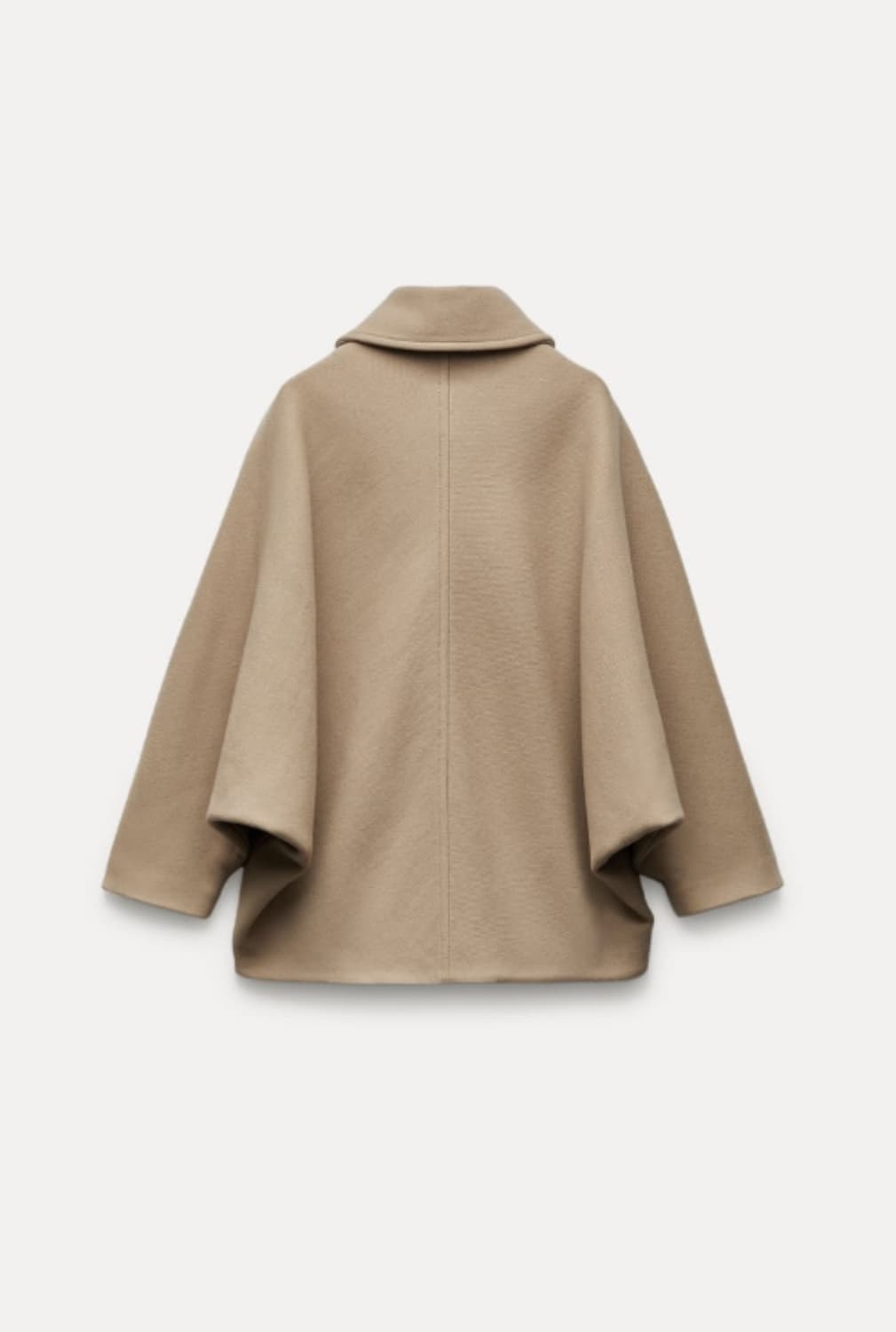 자라 zw컬렉션 울 혼방 케이프코트 블랙 상품이미지4