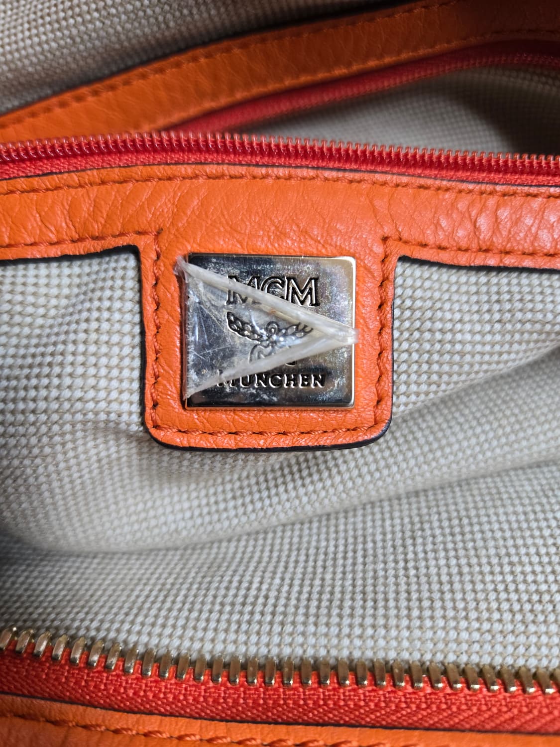 MCM 오렌지 레더 쇼퍼백 상품이미지8