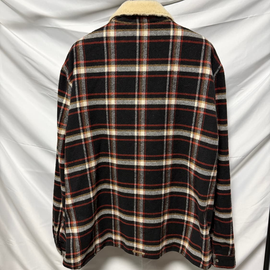 [S+급/2XL] 크롬하츠 체크 무늬 플란넬 퍼 카라 집업 자켓 상품이미지4