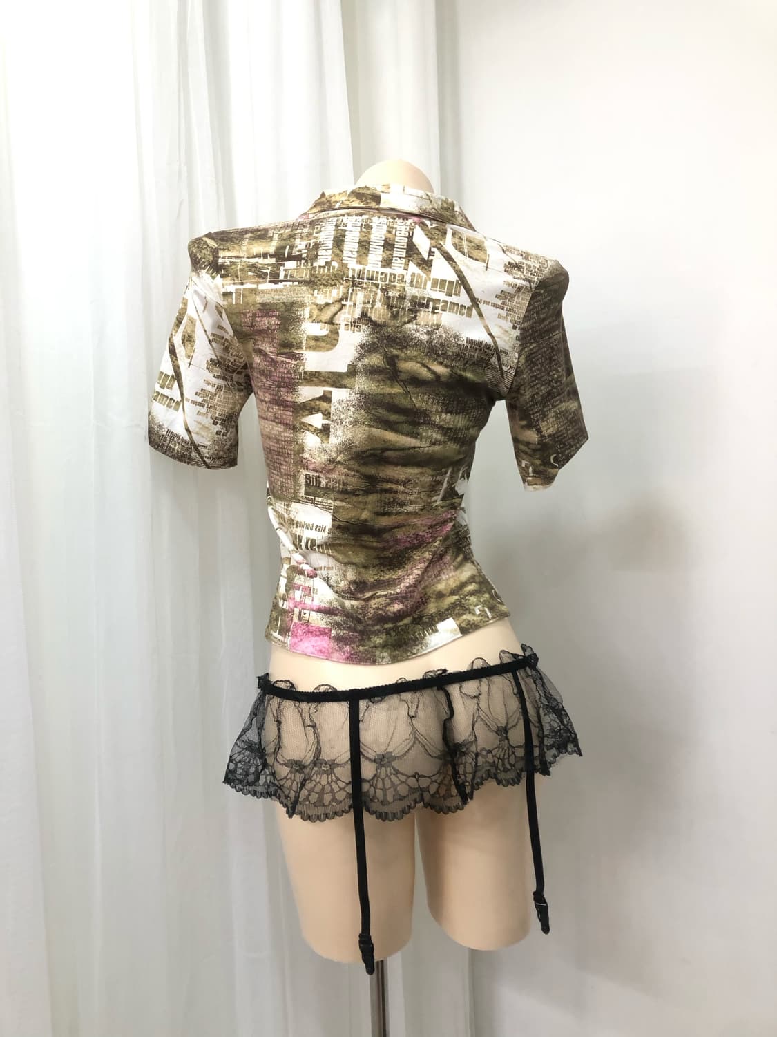 grunge printed collar half sleeve t 상품이미지5