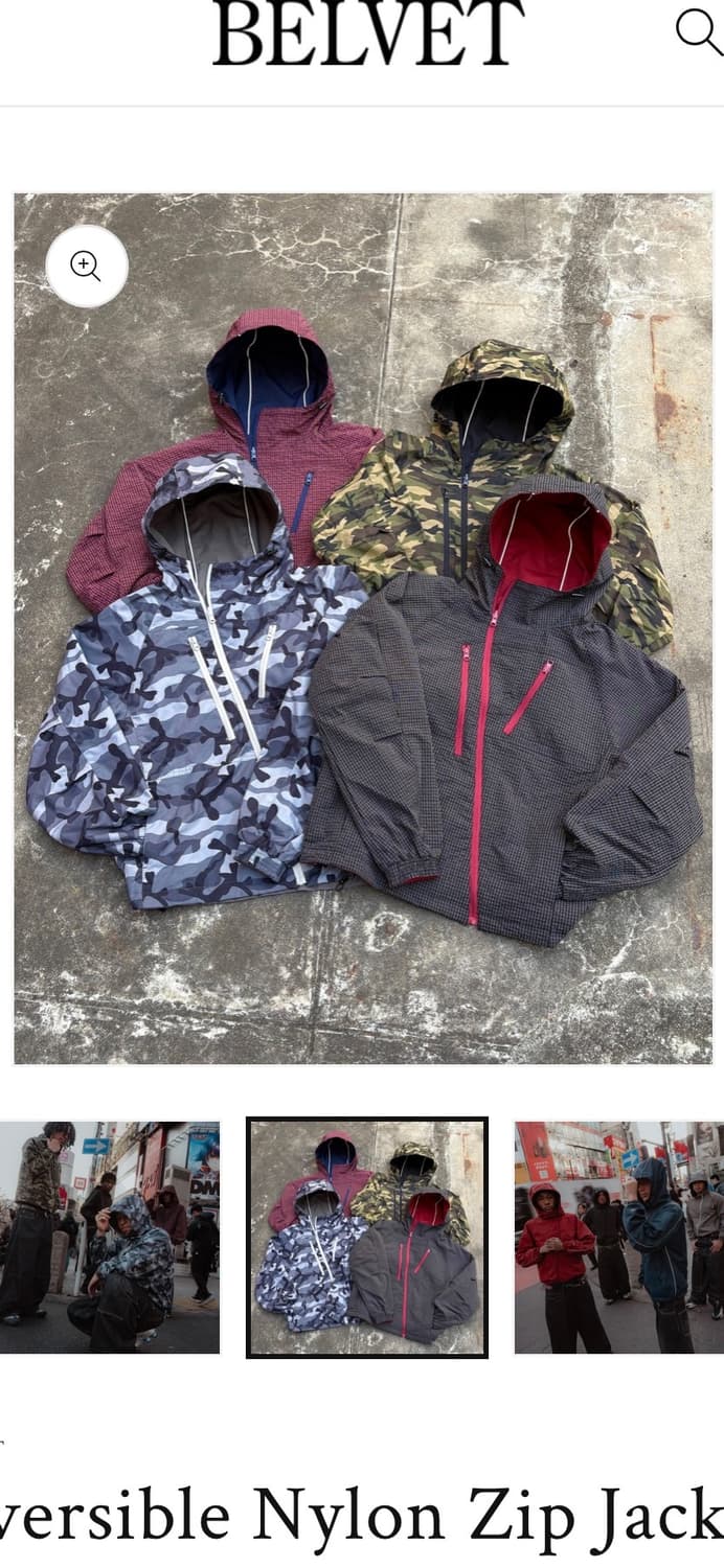 BELVET 리버서블 나일론 자켓 회색 L 상품이미지1