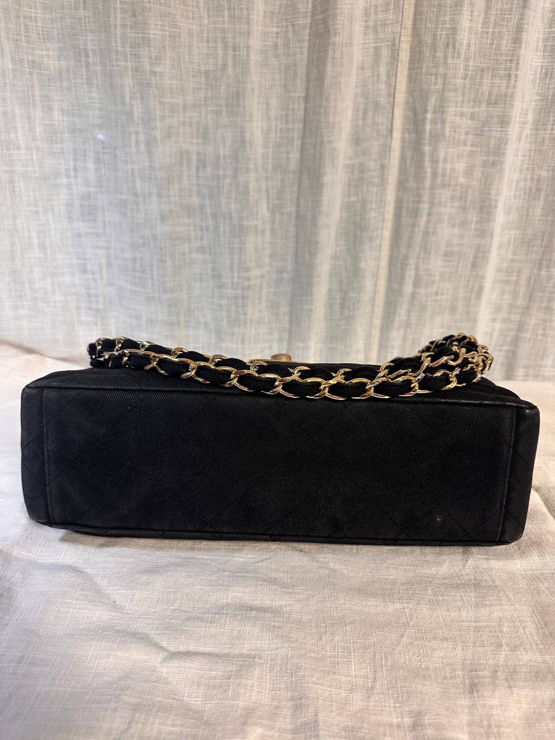 샤넬 클래식 빈티지 빅cc 패브릭체인플랩백 (금장)_샤넬 본사 수선완료 상품이미지9