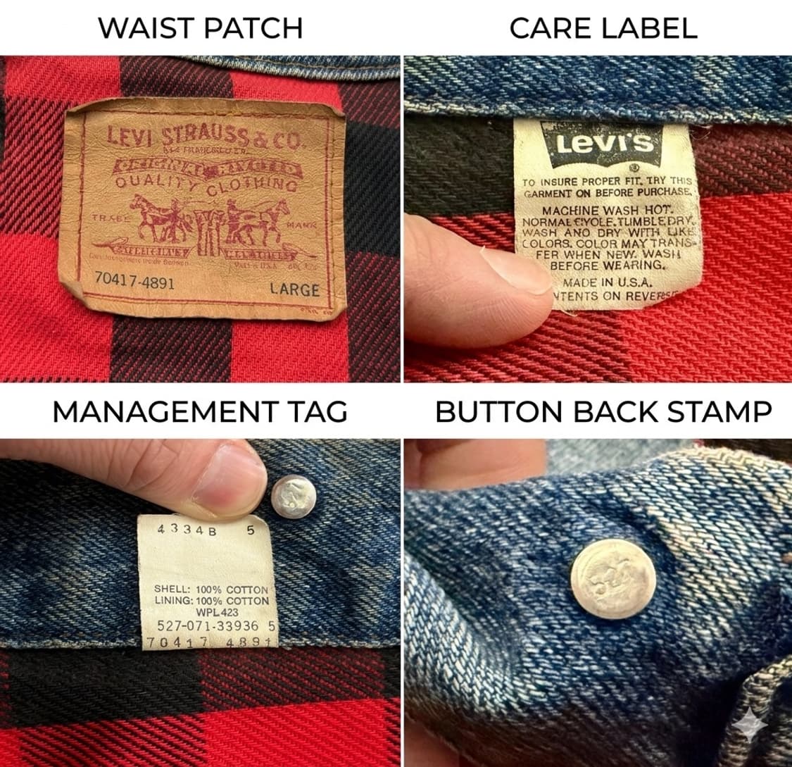 [리바이스] ‘91 USA 70417 버팔로 플란넬 데님 트러커 자켓 상품이미지9