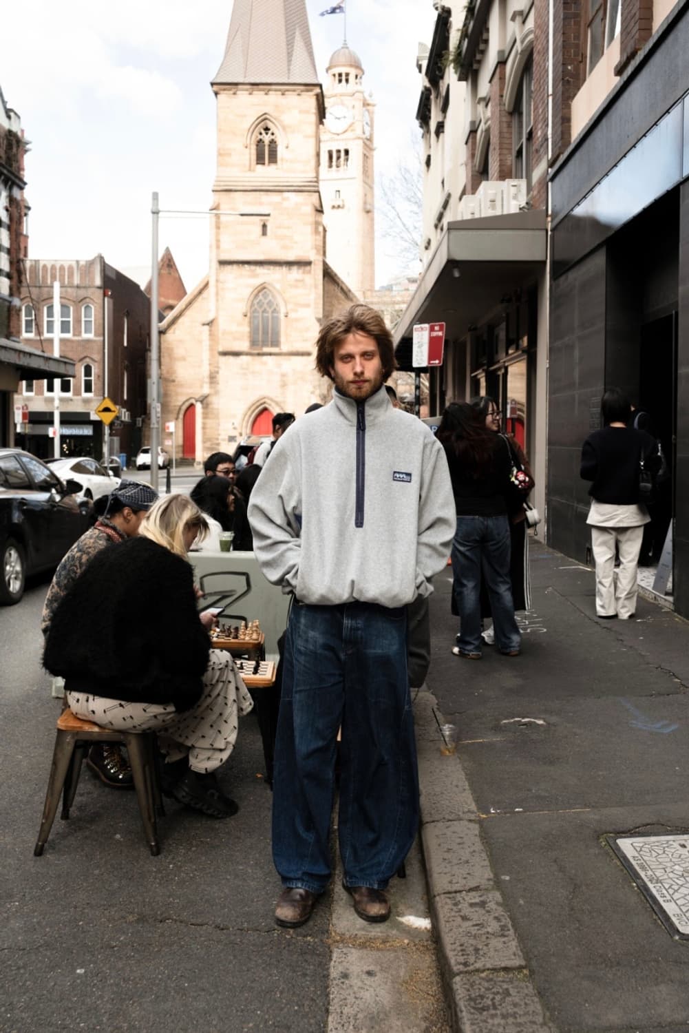 노티카 웨이브 폴라 하프 집업 풀오버 NFL2105 멜란지그레이 상품이미지1