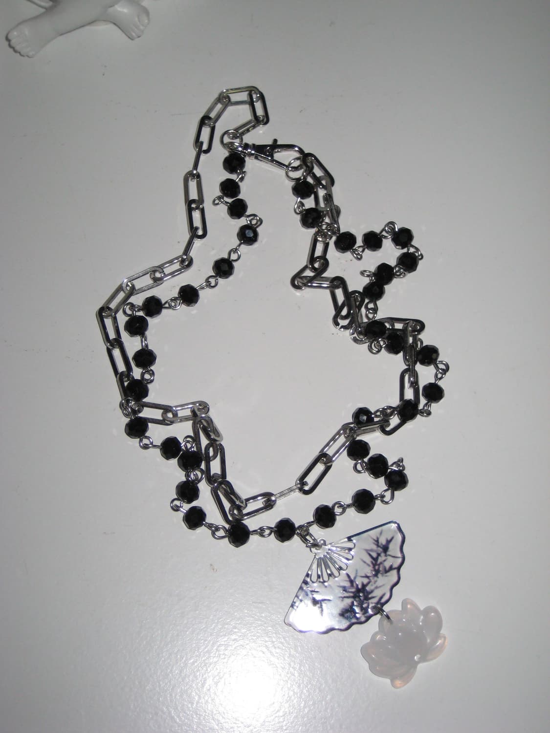 오리엔탈 부채 연꽃 동양풍 체인 목걸이 상품이미지5